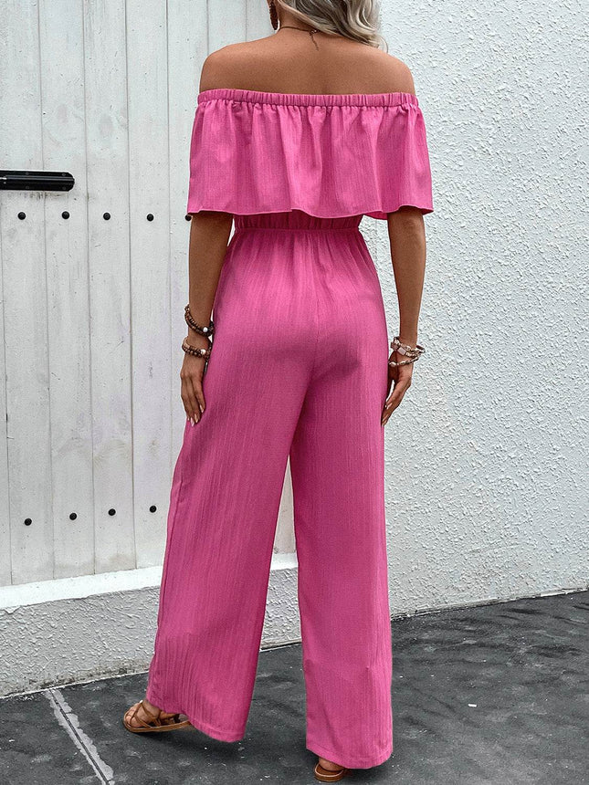 Off-Shoulder Wide Leg Jumpsuit - MimiStylez