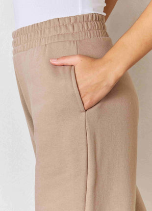 RISEN Wide Waistband Slit Wide Leg Pants - MimiStylez