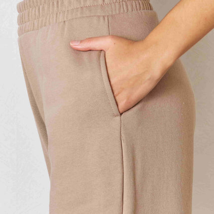 RISEN Wide Waistband Slit Wide Leg Pants - MimiStylez