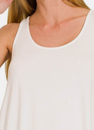 Zenana Round Neck Flowy Hem Tank - MimiStylez