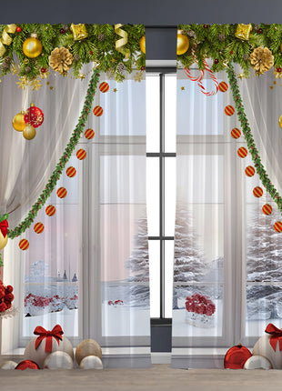 2PCs Christmas Curtain 3D Printing