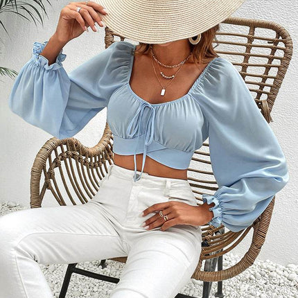 Raglan Sleeve Cropped Blouse - MimiStylez