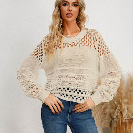 Cutout Round Neck Knit Top - MimiStylez