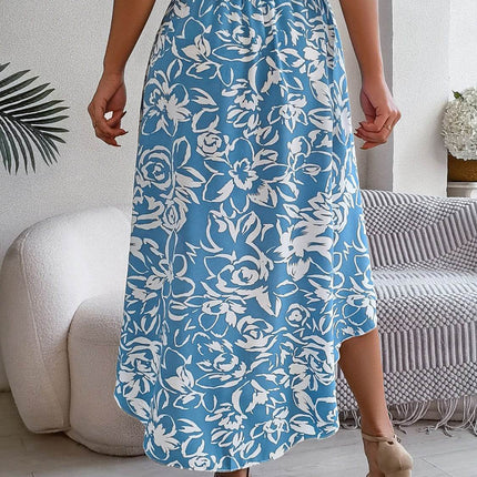 High-Low Printed High Waist Skirt - MimiStylez