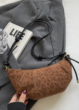 PU Leather Strap Suede Shoulder Bag - MimiStylez