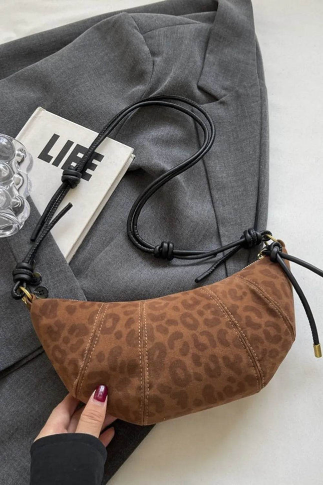 PU Leather Strap Suede Shoulder Bag - MimiStylez
