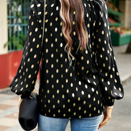 Blusa com decote falso e manga lanterna