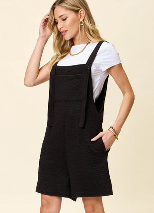 Double Take Full Size Texture Square Neck Romper - MimiStylez