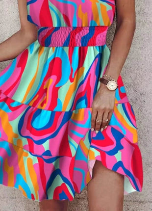 Paisley Print Halter Neck Mini Dress - MimiStylez