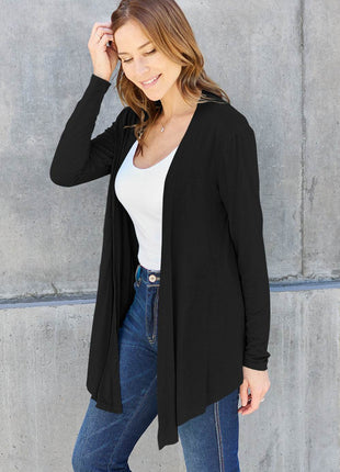 Basic Bae Full Size Open Front Long Sleeve Cardigan - MimiStylez