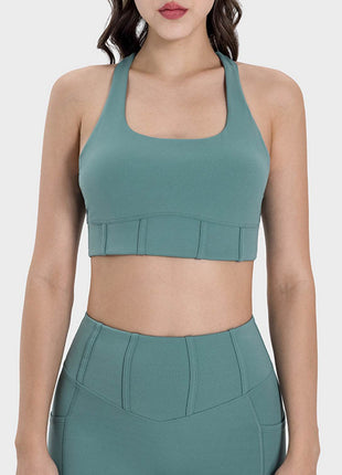 Square Neck Wide Strap Active Tank - MimiStylez