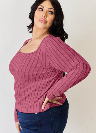 Basic Bae Full Size Ribbed Long Sleeve T-Shirt - MimiStylez