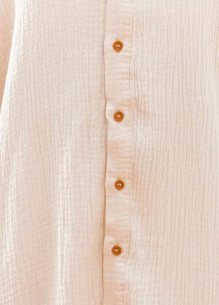 Button Down Short Sleeve Midi Shirt Dress - MimiStylez