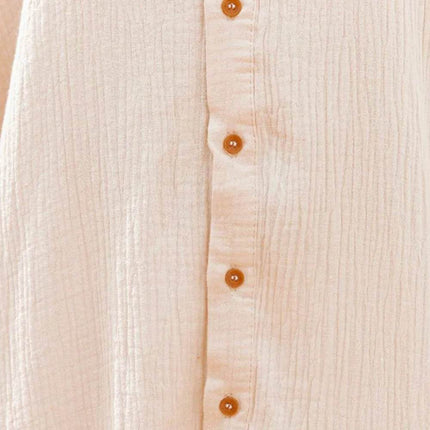 Button Down Short Sleeve Midi Shirt Dress - MimiStylez