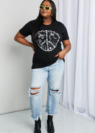 mineB Full Size Butterfly Graphic Tee Shirt - MimiStylez