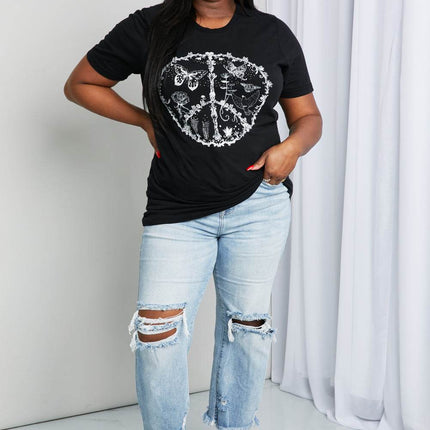 mineB Full Size Butterfly Graphic Tee Shirt - MimiStylez