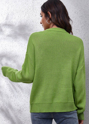 Flower Graphic Drop Shoulder Sweater - MimiStylez