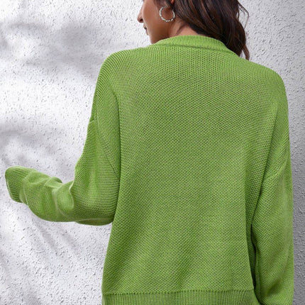 Flower Graphic Drop Shoulder Sweater - MimiStylez