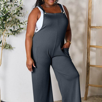 Double Take Full Size Wide Strap Overall with Pockets - MimiStylez
