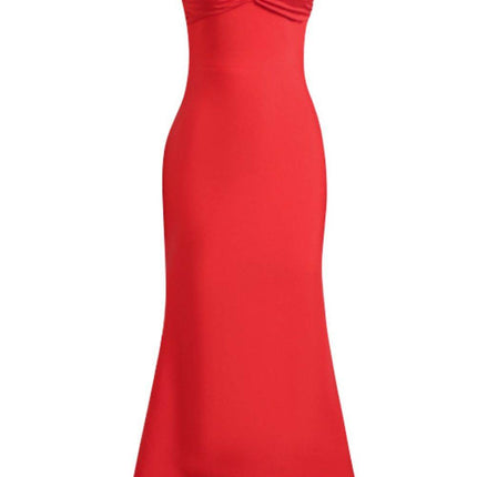 Ruched Sweetheart Neck Hem Detail Dress - MimiStylez