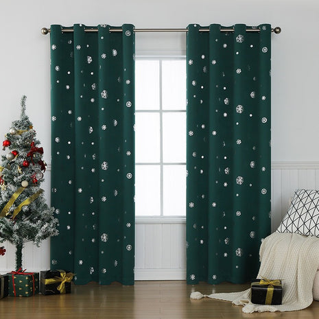 Christmas Curtain - Snowflake Christmas Design Curtain