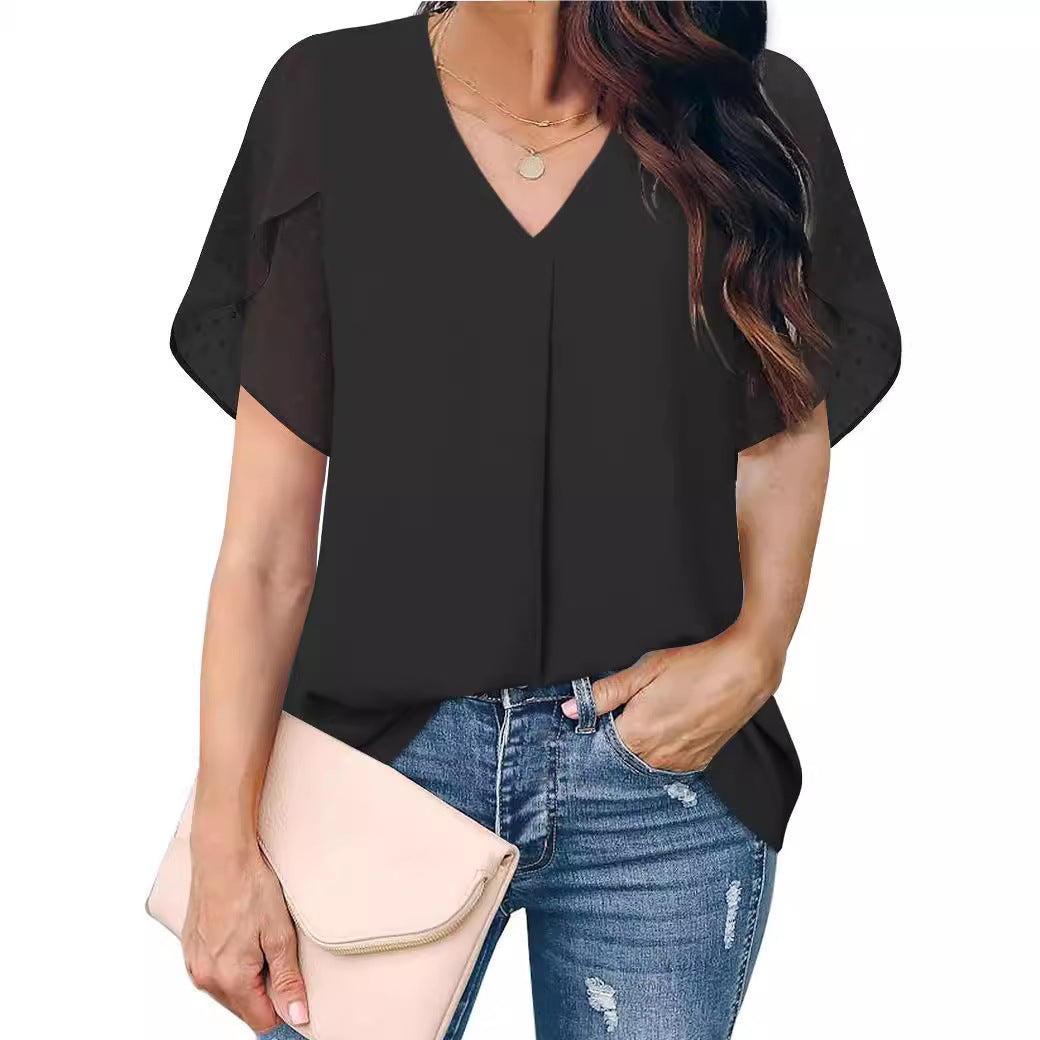 Casual Loose Chiffon Blouse Top For Women