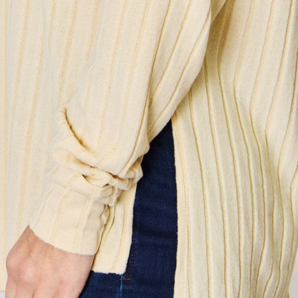 Basic Bae Full Size Ribbed Round Neck Slit T-Shirt - MimiStylez
