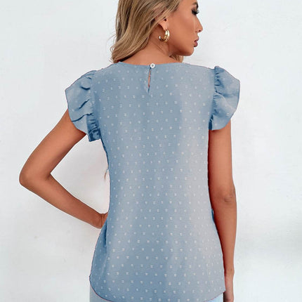 Swiss Dot Cap Sleeve Blouse - MimiStylez
