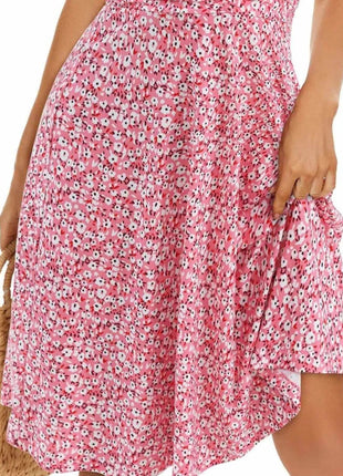 Printed Halter Neck Dress - MimiStylez