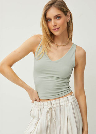 Be Cool V-Neck Wide Strap Tank - MimiStylez