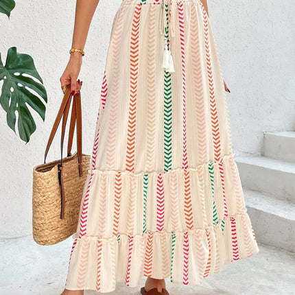 Frill Printed Maxi Skirt - MimiStylez