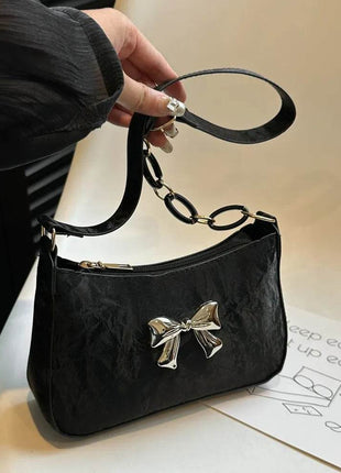Bow PU Leather Shoulder Bag - MimiStylez