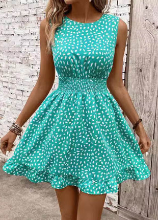 Women's Fashion Round Neck Sleeveless Dress - MimiStylez