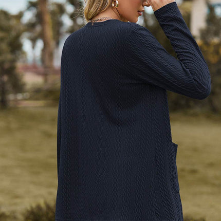 Open Front Long Sleeve Cardigan - MimiStylez