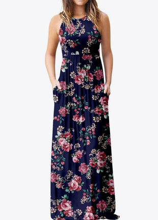 Empire Waist Sleeveless Dress with Pockets - MimiStylez