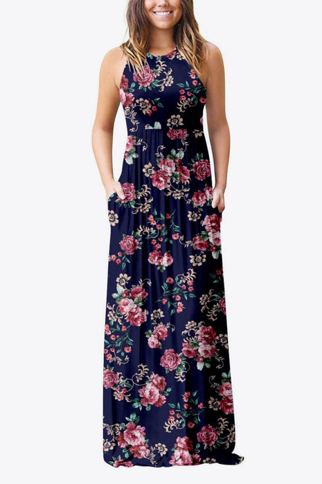 Empire Waist Sleeveless Dress with Pockets - MimiStylez