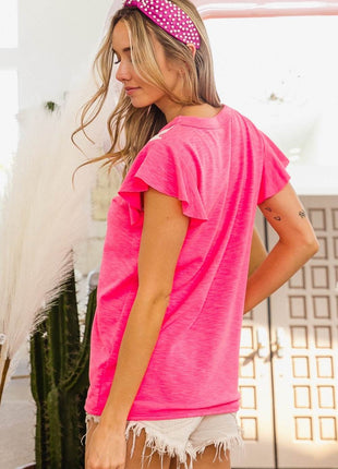 BiBi Leopard Contrast Round Neck T-Shirt - MimiStylez