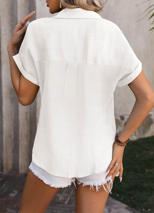 Button Up Short Sleeve Shirt - MimiStylez