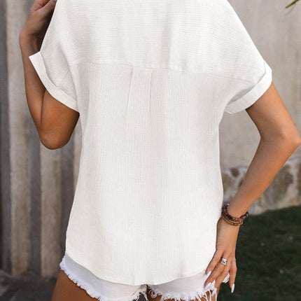 Button Up Short Sleeve Shirt - MimiStylez