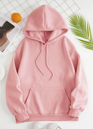 Drawstring Dropped Shoulder Hoodie - MimiStylez