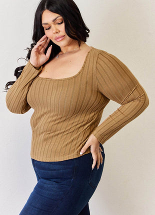 Basic Bae Full Size Ribbed Long Sleeve T-Shirt - MimiStylez