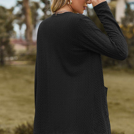 Open Front Long Sleeve Cardigan - MimiStylez