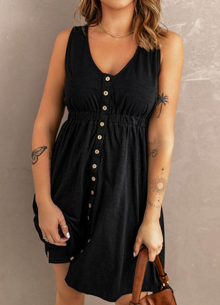 Sleeveless Button Down Mini Magic Dress - MimiStylez