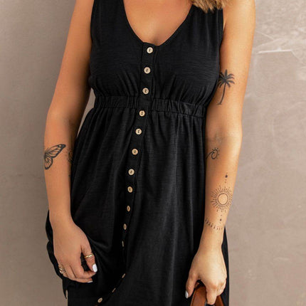 Sleeveless Button Down Mini Magic Dress - MimiStylez