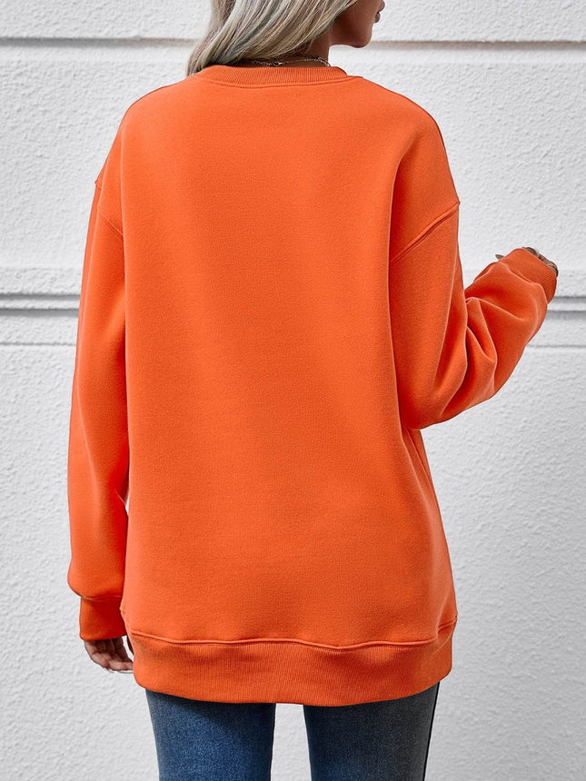 Christmas Tree Graphic Round Neck Sweatshirt - MimiStylez