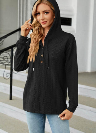 Cable-Knit Long Sleeve Hoodie - MimiStylez