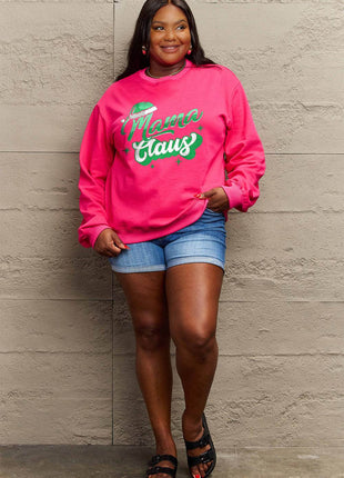 Simply Love Full Size MAMA CLAUS Round Neck Sweatshirt - MimiStylez