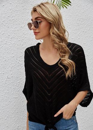 Openwork Batwing Sleeve Cover-Up - MimiStylez