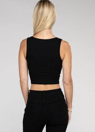 Cotton Square Neck Cropped Cami Top - MimiStylez