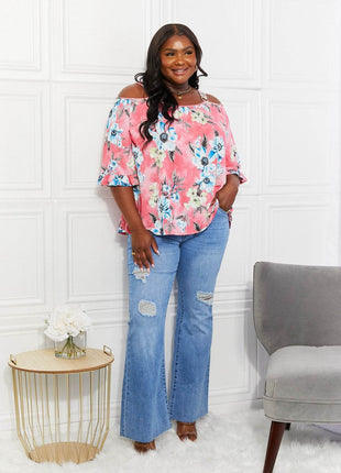 Sew In Love Full Size Fresh Take Floral Cold-Shoulder Top - MimiStylez